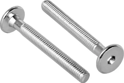 Zdjęcie produktu dla Wkręty meblowe z łbem płaskim M6 złącze meblowe 55mm typ KF z gniazdem sześciokątnym ISK 4mm - 10 szt
