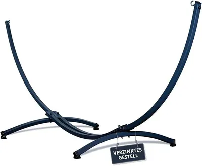 Produktbild von Gestell Outdoor Hängemattengestell XXL 370cm, 220kg I Gestell für Hängematten, Rahmen aus Verzinkter Stahl wetterfest (Basic Graphit)