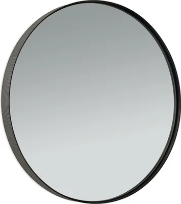Produktbild von Wandspiegel Spiegel mit Rahmen aus Aluminium für Badezimmer, Schlafzimmer, Wohnzimmer, rund, 61x61cm, Schwarz