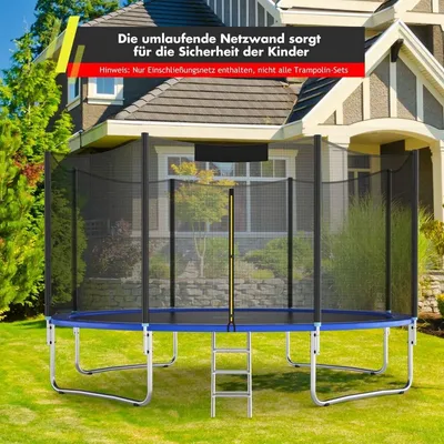 Obrázek produktu pro Bezpečnostní síť na trampolínu 427 cm, vhodná pro 8 tyčí, přístup na zip