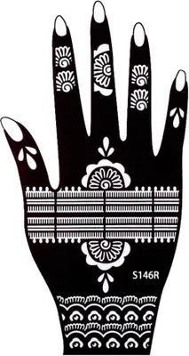 Produktbild von Henna Tattoo Schablone für die Rechte Hand