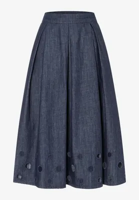Produktbild von MORE & MORE Embroidered Denim Skirt dark blue denim 36