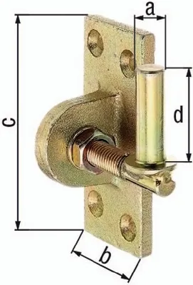 Obrázok produktu pre GAH-Alberts 318239, Pánt, Oceľ, Žltá, Elektricky galvanizovaný povlak, 7 mm, 6 kusov