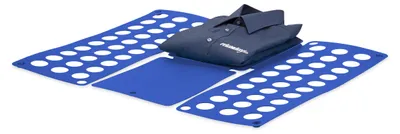 Image de 2 planches à plier de 2e génération, plieuse à linge XXL, accessoire pour plier les t-shirts, planche à plier le linge pour adultes, 60 x 70 cm, bleu