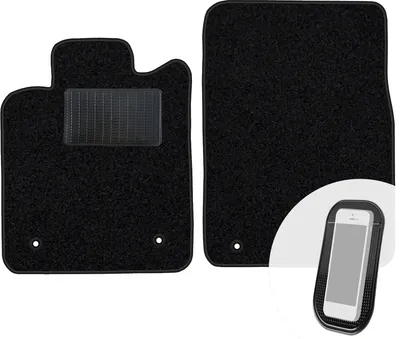 Produktbild von moto-MOLTICO Vorne Fußmatten Auto Velours Autoteppiche Schwarz Automatten Set 2-teilig passend für Opel Vectra C Caravan Signum 2002-2008