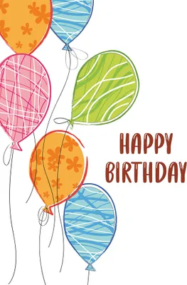 Produktbild von Geburtstag Karte mit Umschlag,  bunte Luftballons Happy Birthday