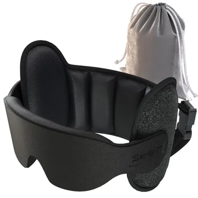 Immagine prodotto di Cuscino da viaggio a forma di U, 360°, poggiatesta, mascherina per dormire 3D, colore nero