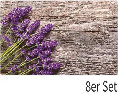 Produktbild von Abwaschbare Tischsets 8er Set Lavendel Holz-Optik