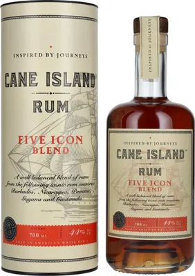 Produktbild von Cane Island FIVE ICON BLEND Island Rum 44% Vol. 0,7l in Geschenkbox