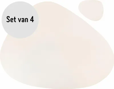Produktbild von Krumble Tischset und Untersetzer - Design Tischset mit Untersetzer /  Weiß - 4-Stück Set - Anti-Rutsch - Lederoptik