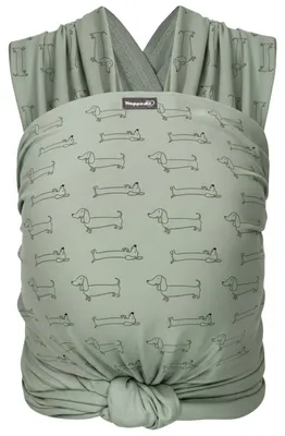 Produktbild von HOPPEDIZ Babytragetuch Elastisches Tragetuch für Neugeborene ab Geburt - aus 100 % Baumwolle Dackelicious 5,40 x 0,50 m