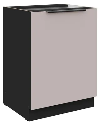 Produktbild von Küchen Unterschrank 60 cm Küche ARONA Kaschmir beige matt + Schwarz matt Küchenzeile Küchenblock Küche Einbauküche
