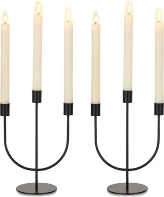 Productafbeelding van Famanu kaarsenhouder zwart - Moderne, 3-arms kaarsenhouder voor decoratie