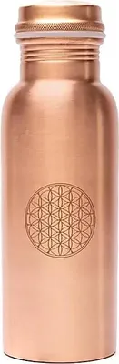 Image de Bouteille en cuivre « Fleur de vie » gravée au laser -- 500 ml : commander en ligne