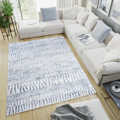 Produktbild von Tapiso Teppich SKY Modern Creme Blau Wohnzimmer  300 x 400 cm