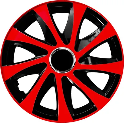 Produktbild von NRM Radkappen DRIFT Extra, Rot/Schwarz 13" Zoll. (4 x Universal Radzierblenden/Radkappen)