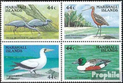 Produktbild von Briefmarken Marshall-Inseln 1988 Mi 146-149 Viererblock (kompl.Ausg.) postfrisch Vögel