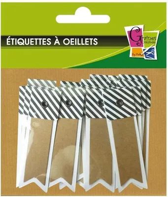 Produktbild von 20 gestreifte Kraft Etiketten - Wimpel