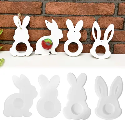 Produktbild von Silikonform für Osterhasen, Gussform für Frühlingsdekorationen, Gipsform für Kaninchen