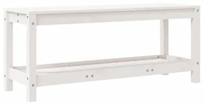 Produktbild von vidaXL Gartenbank Weiß 108x35x45 cm Massivholz Kiefer