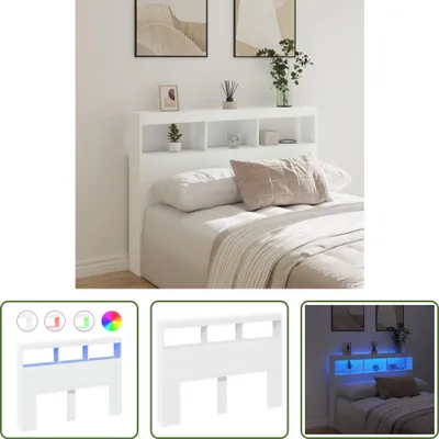Obrázok produktu pre The Living Store LED čelo s policami biele 140x17x102 cm
