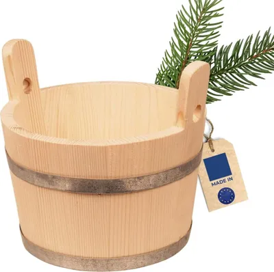 Produktbild von Hofmeister Bottich trichterförmig 2 Griffe Pflanzkübel 15 Liter Saunakübel 41 cm