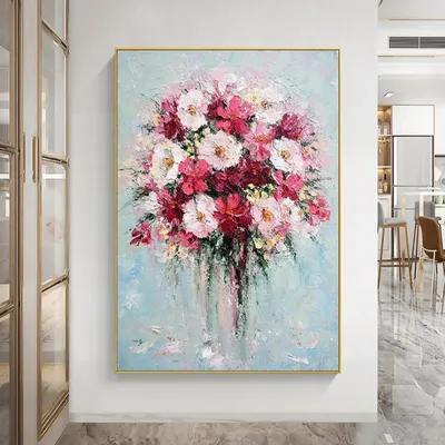 Imagen del producto de Cuadro al óleo con motivos florales
