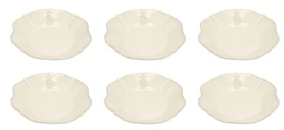 Produktbild von 6er Set Suppenteller Pastateller CORONA D. 24cm creme weiß Keramik VIRGINIA CASA