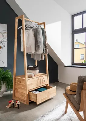 Produktbild von Garderobe mit Schubkästen 75x190cm 'Graz' Wildeiche geölt