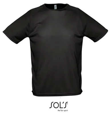 Image de SOLs 11939 | T-shirt de sport raglan pour homme - couleur : noir - taille : M