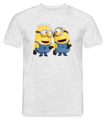 Produktbild von Spreadshirt Minions Despicable Me Phil Und Stuart Männer T-Shirt, 3XL, Grau meliert