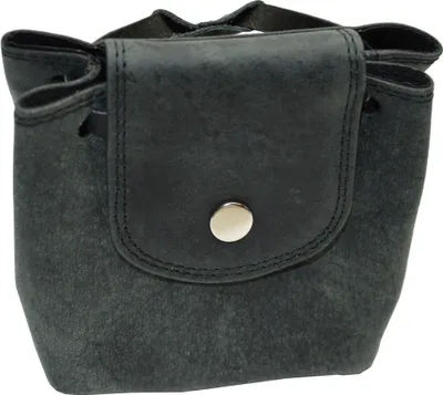 Produktbild von Lederbeutel Kleingeldtasche Mittelalterliche Geldbeutel kleine Tasche Echt Leder für Damen und Herren (schwarz)