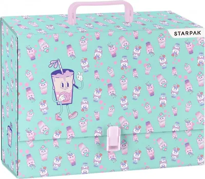 Productafbeelding van A4-map met handvat, 9 cm, Bubble Tea staset 559318