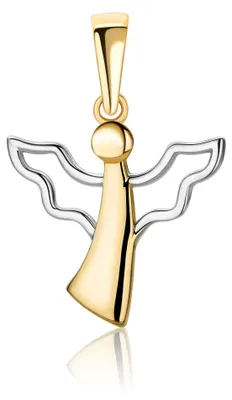 Image de Pendentif "Ange gardien" bicolore en or
