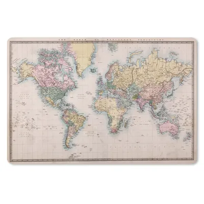 Produktbild von MuchoWow® Schreibtischunterlage Weltkarte - Retro - Farben 60x40 cm - XXL Mauspad - Großes Mauspad