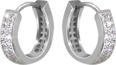 Image de Boucles d'oreilles en argent avec zircons AGUC1557