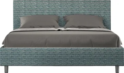 Produktbild von ITYHOME - Gepolstertes Bett mit Bettkasten 160x210 mit Stoffbezug Aragona 8 Blau Adele