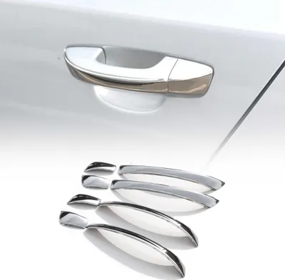Image de Poignée de porte Cache chromé pour VW Sharan 2010-2025 4 portes en acier inoxydable argent 8x