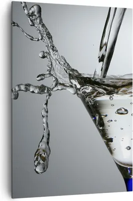 Produktbild von Bild auf Leinwand - Leinwandbild - Einteilig - Glas Wasser Mineralwasser Blasen - 70x100cm - Wand Bild - Wandbilder - Leinwanddruck - Wanddekoration - Leinwand bilder - Wandbild - PA70x100-0388