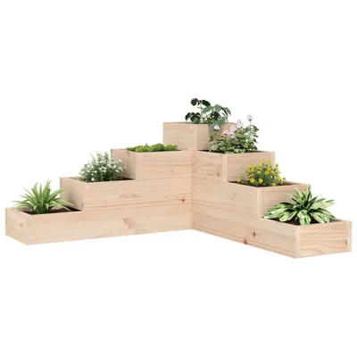 Produktbild von vidaXL Rostlinné schody 4 stupně 80,5x79x36 cm borovicový masiv