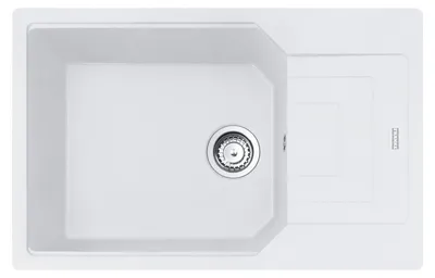 Productafbeelding van Franke spoelbak URBAN UBG 611-78 XL in de kleur GLACIER, met excenteraansluiting en draaiknop, gemaakt van roestvrij staal / uitsparing: 760 x 480 mm / granieten spoelbak