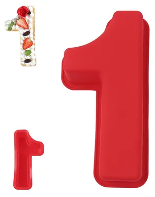 Image de Moule en silicone pour gâteaux, forme numéro 1, 25,4 cm, sans BPA, antiadhésif