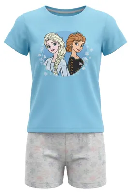 Produktbild von Disney Die Eiskönigin Elsa Kinder kurzarm Schlafanzug Pyjama - 104, Blau