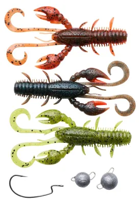Produktbild von Berkley Cheb Fishing Pack 10cm - 3 Gummiköder + Angelzubehör im Set
