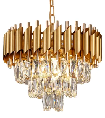 Produktbild von Kronleuchter, 6-Licht, höhenverstellbar, Gold, 100-300W, 6
