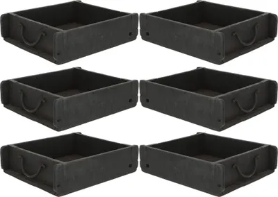 Produktbild von Novaliv 6x Holzkiste Vintage Schwarz 30 x 25 x 8 cm Alte Ziegelform Holz Groß Allzweckkiste aus recyceltem Altholz Jede Form EIN Unikat – Vintage Kiste Deko