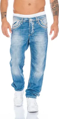 Produktbild von Cipo & Baxx Herren Regular Fit Jeans BJ595 Blau, W40/L34