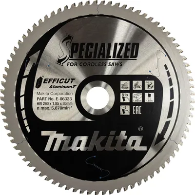 Produktbild von Makita Sägeblatt EFFICUT 260x1,5x30, 81Z Aluminium