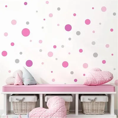 Immagine prodotto di Adesivi per la cameretta dei bambini - decorazioni colorate - 172 pezzi - rosa/grigio