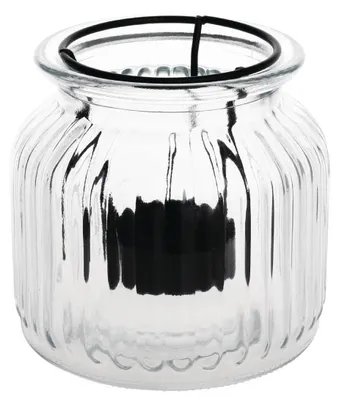 Teelichtlaterne Glas 115x115x105 mm, 6 St., gerippt